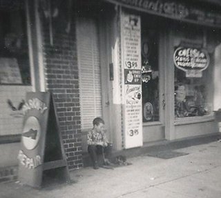 Little Johnny sitting on step